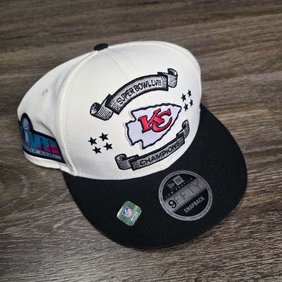 New Era Other - New Era OSFM 9FIFTY Snapback Hat Mens Cream NEW Super Bowl LVII Champions Chiefs